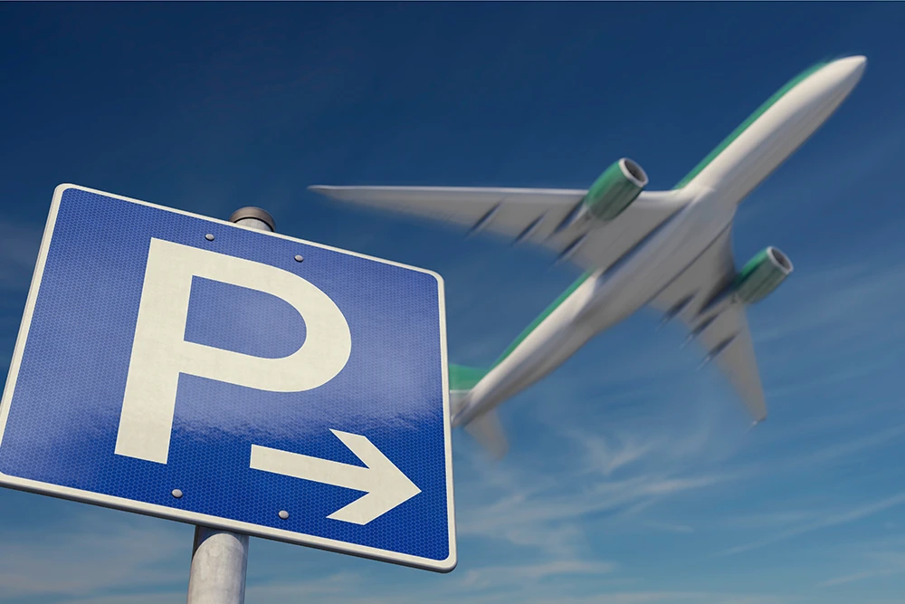 Symbol für Parkplatz am Flughafen